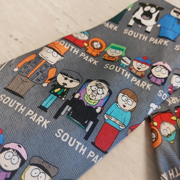 RM Style South Park Cartoon Character Novelty Print Fashion Tie Mens Workwear - Picture 3 of 11